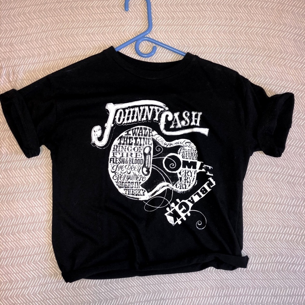 Johnny Cash graphic cropped Tee